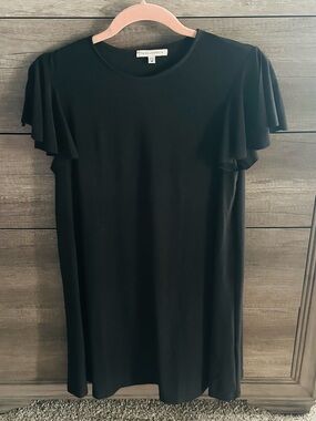 Tash + Sophie Black Flutter Sleeve Dress